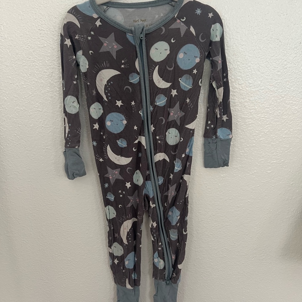 Little Sleepies Gray and Blue Footies One Piece